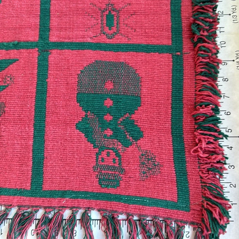 Vintage 1994 Hayim Co. Christmas Tapestry Throw/Rug – 100% Cotton – 46” x 28”